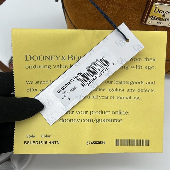 Dooney & Bourke Suede Mini Domed Crossbody Honey - Picture 11 of 13